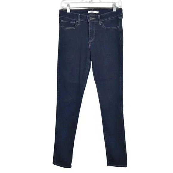 Levi's 711 Skinny Jeans  Dark Wash Medium Rise Size 27 - Picture 4 of 15